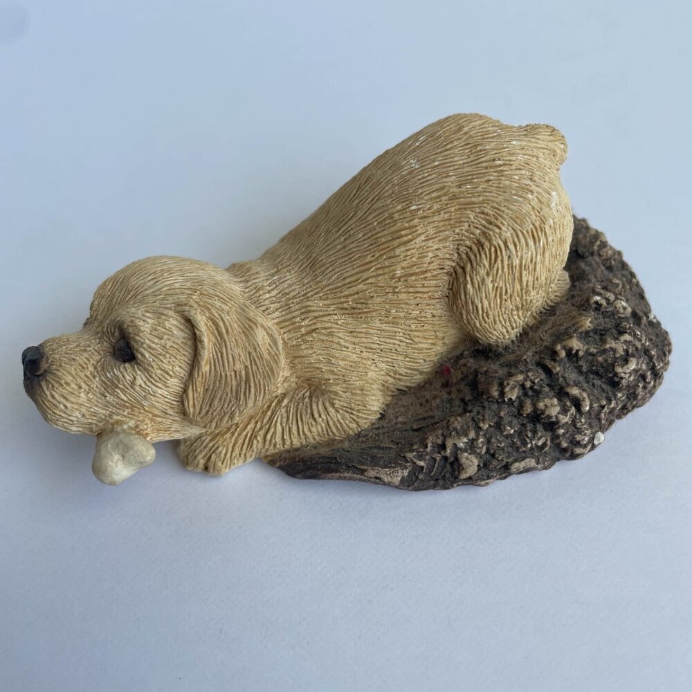 Vintage Dog Figurine Statue - "Pesky Pepers" Sandicast 1991 B17 Yellow Labrador - Picture 3 of 9